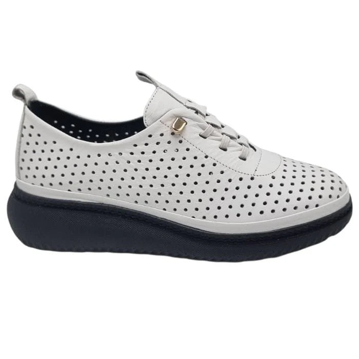 Pantofi Damă Casual Din Piele Naturală Crem 25475