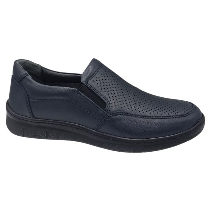Pantofi Bărbați Din Piele Naturală Perforată Blue 6532