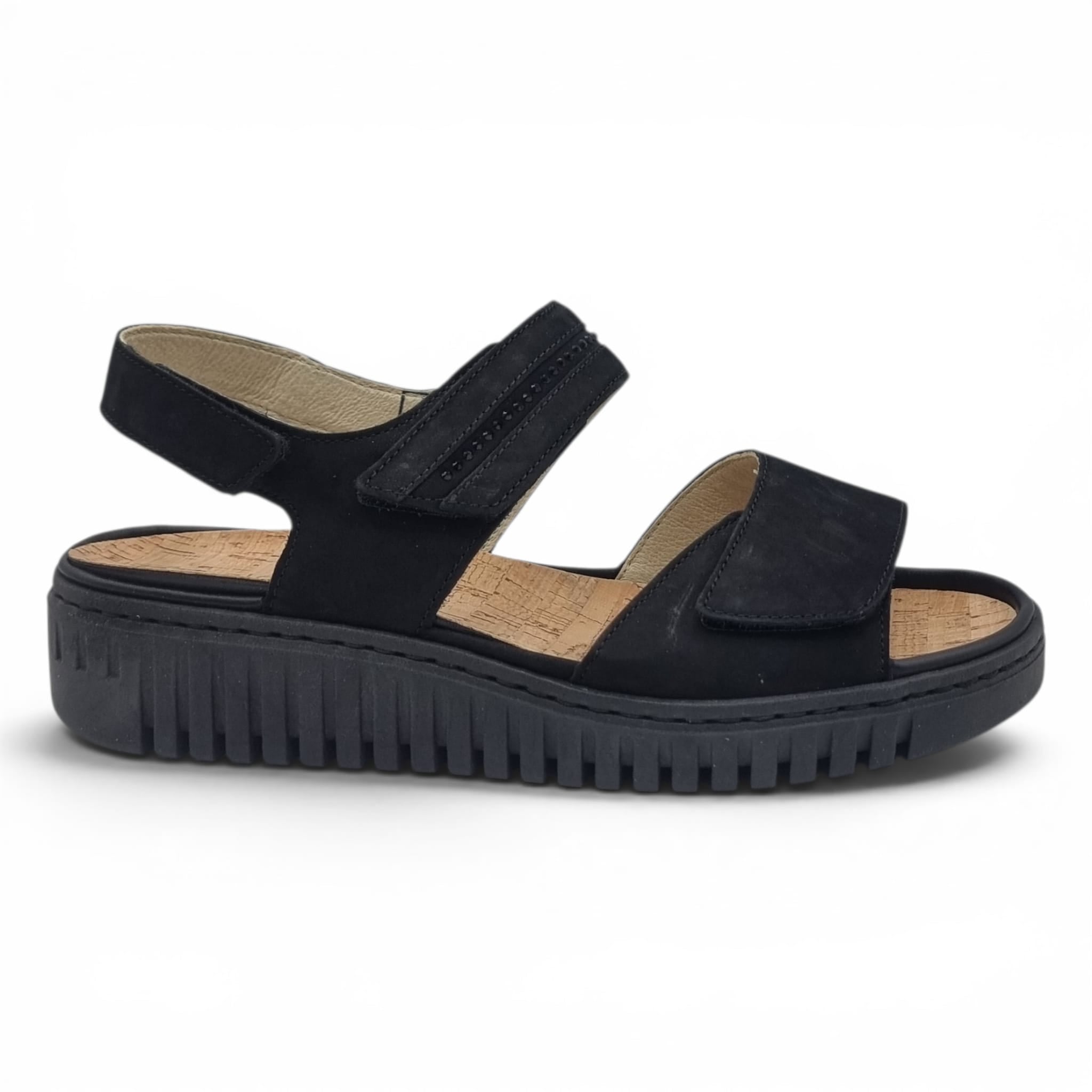 Sandale Damă Casual Confort Din Piele Naturală Neagră 13777