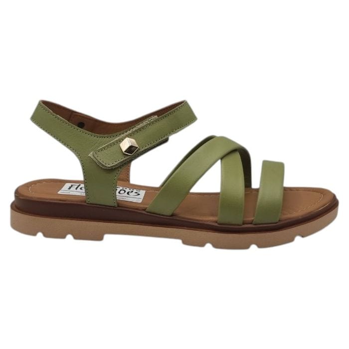 Sandale Damă Casual Confort Din Piele Naturală Verde 13800