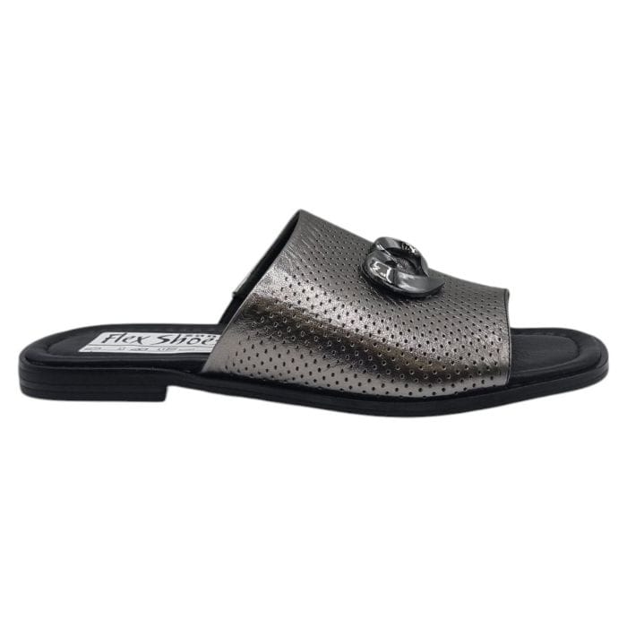 Sandale Damă Casual Confort Din Piele Naturală Argintie 13799