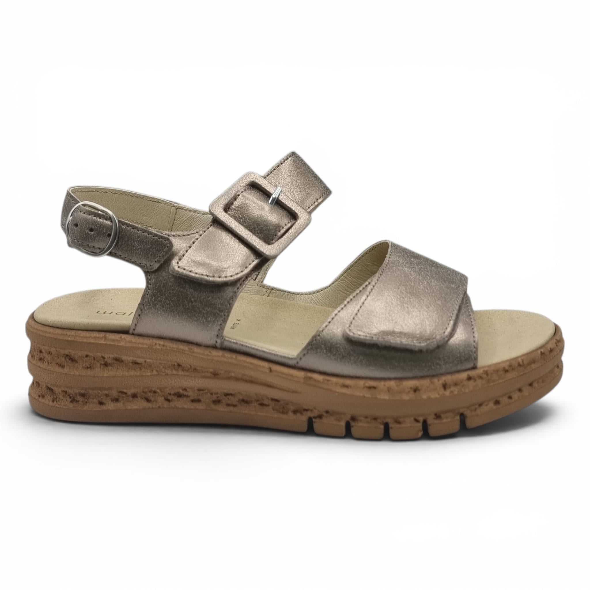 Sandale Damă Casual Confort Din Piele Naturală Aurie 13776