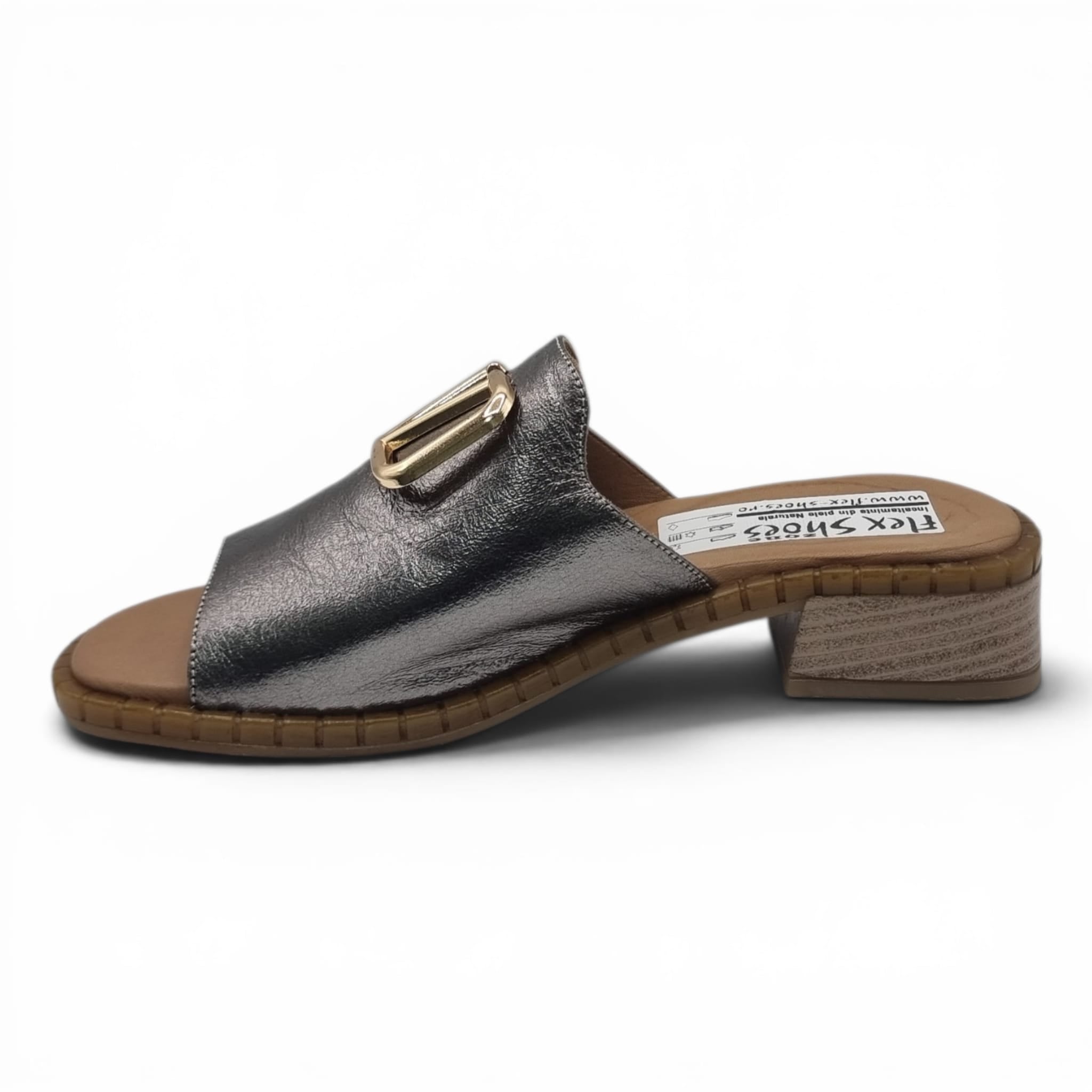 Sandale Damă Casual Confort Din Piele Naturală Gri 13797