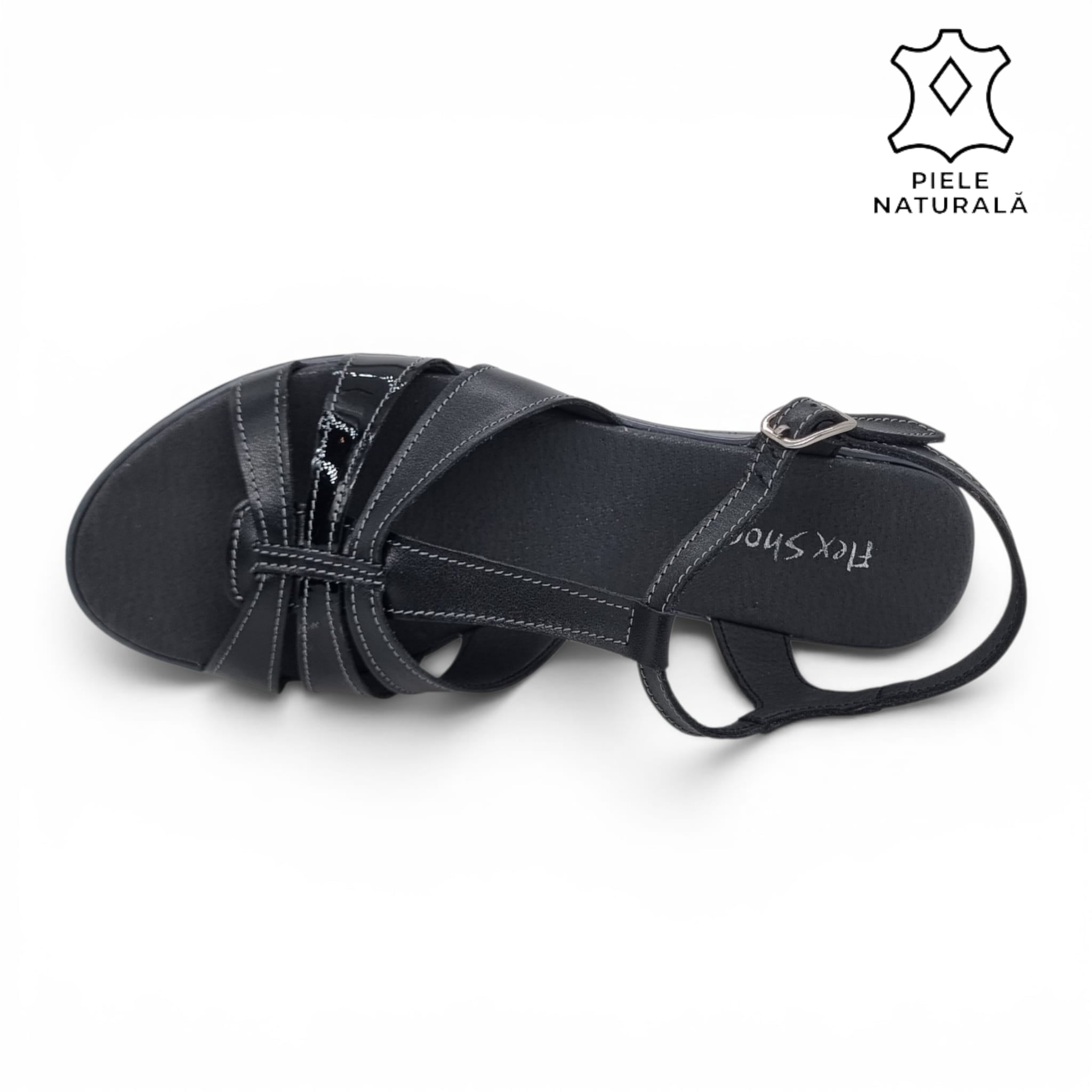 Sandale Damă Casual Confort Din Piele Naturală Neagră 13501