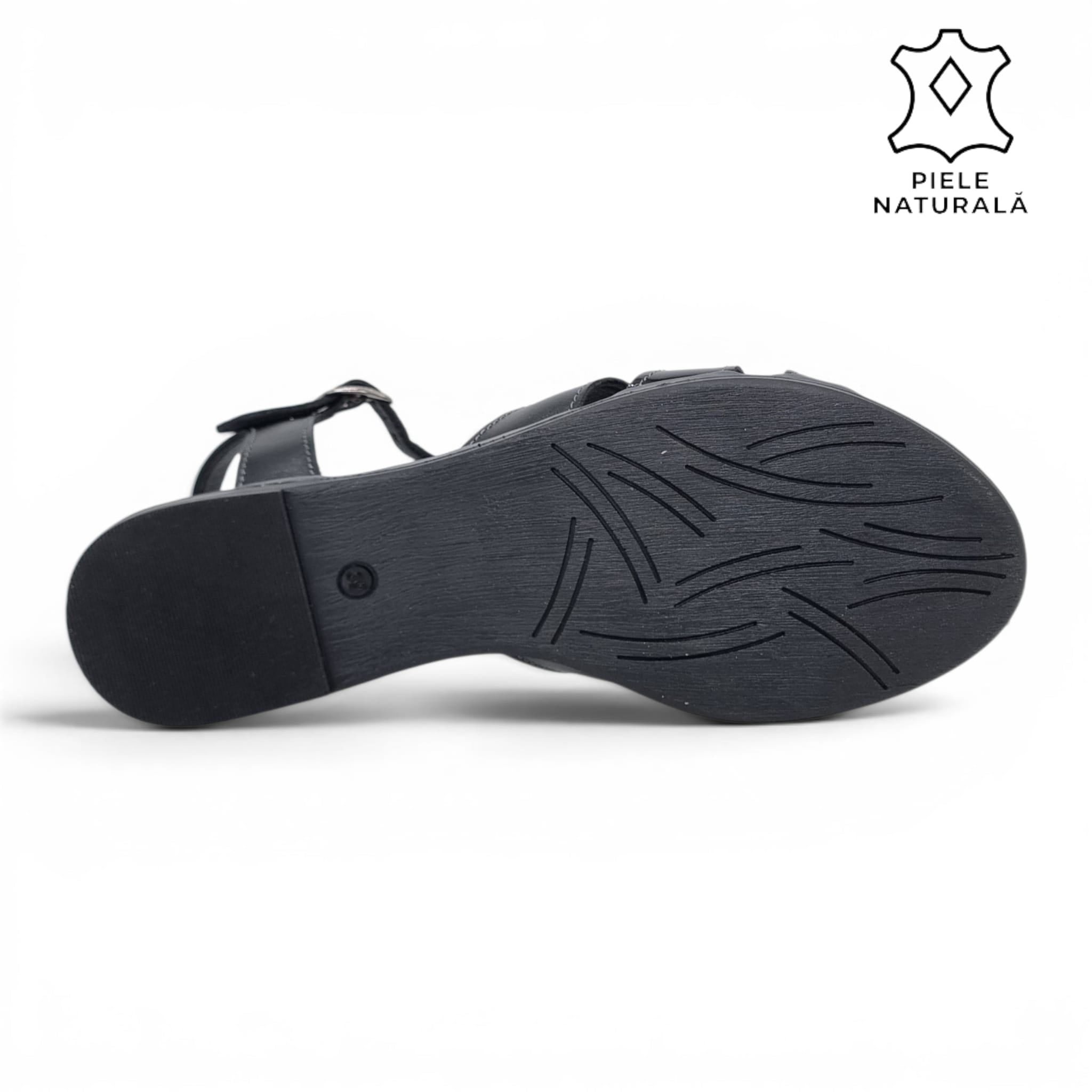 Sandale Damă Casual Confort Din Piele Naturală Neagră 13501