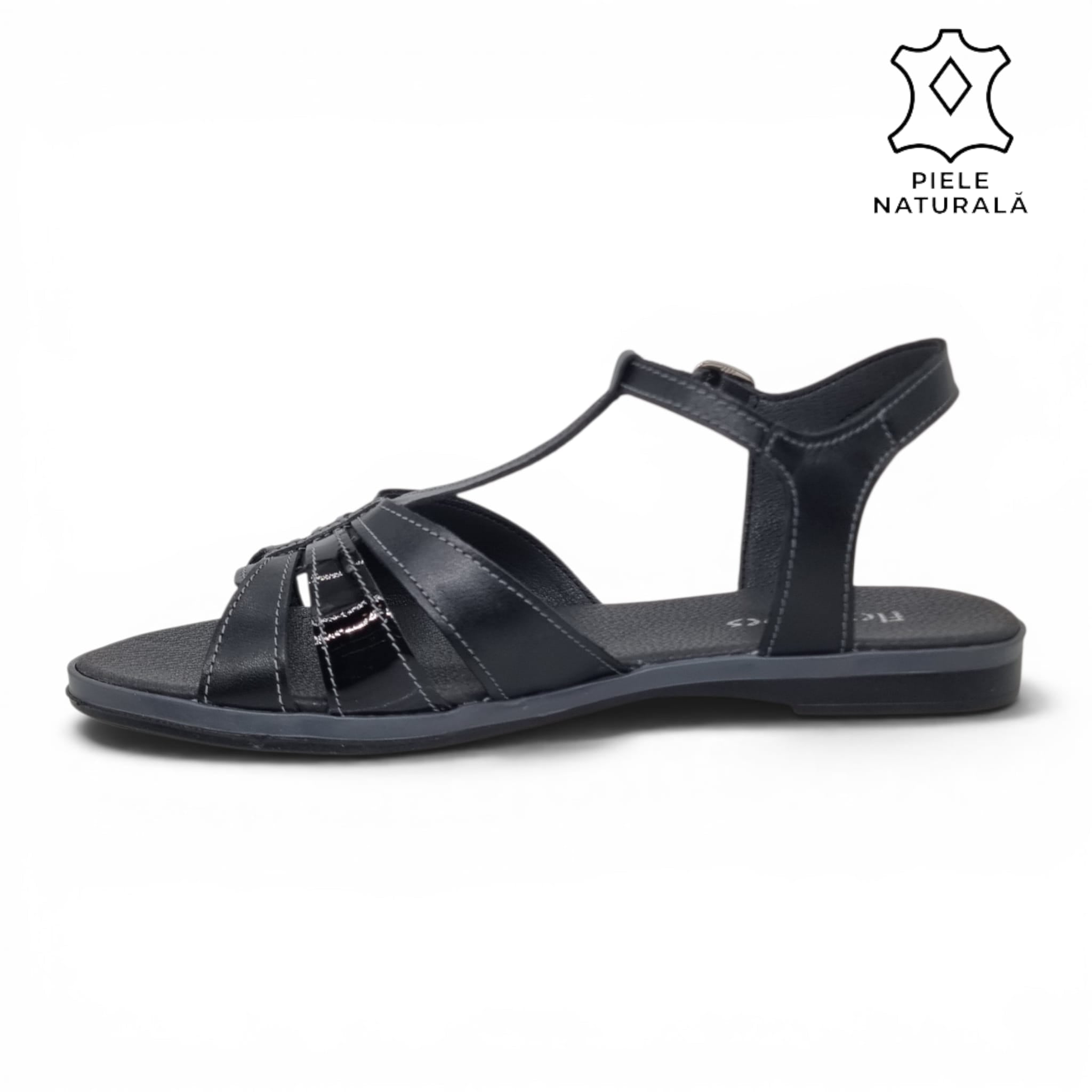 Sandale Damă Casual Confort Din Piele Naturală Neagră 13501