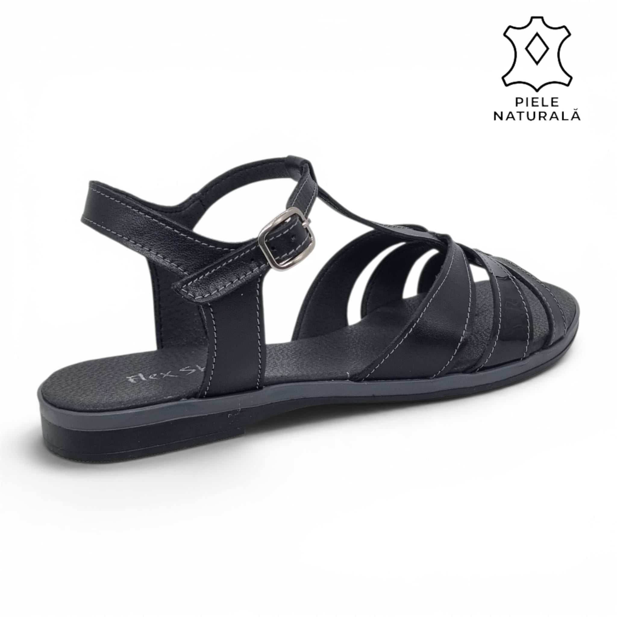 Sandale Damă Casual Confort Din Piele Naturală Neagră 13501
