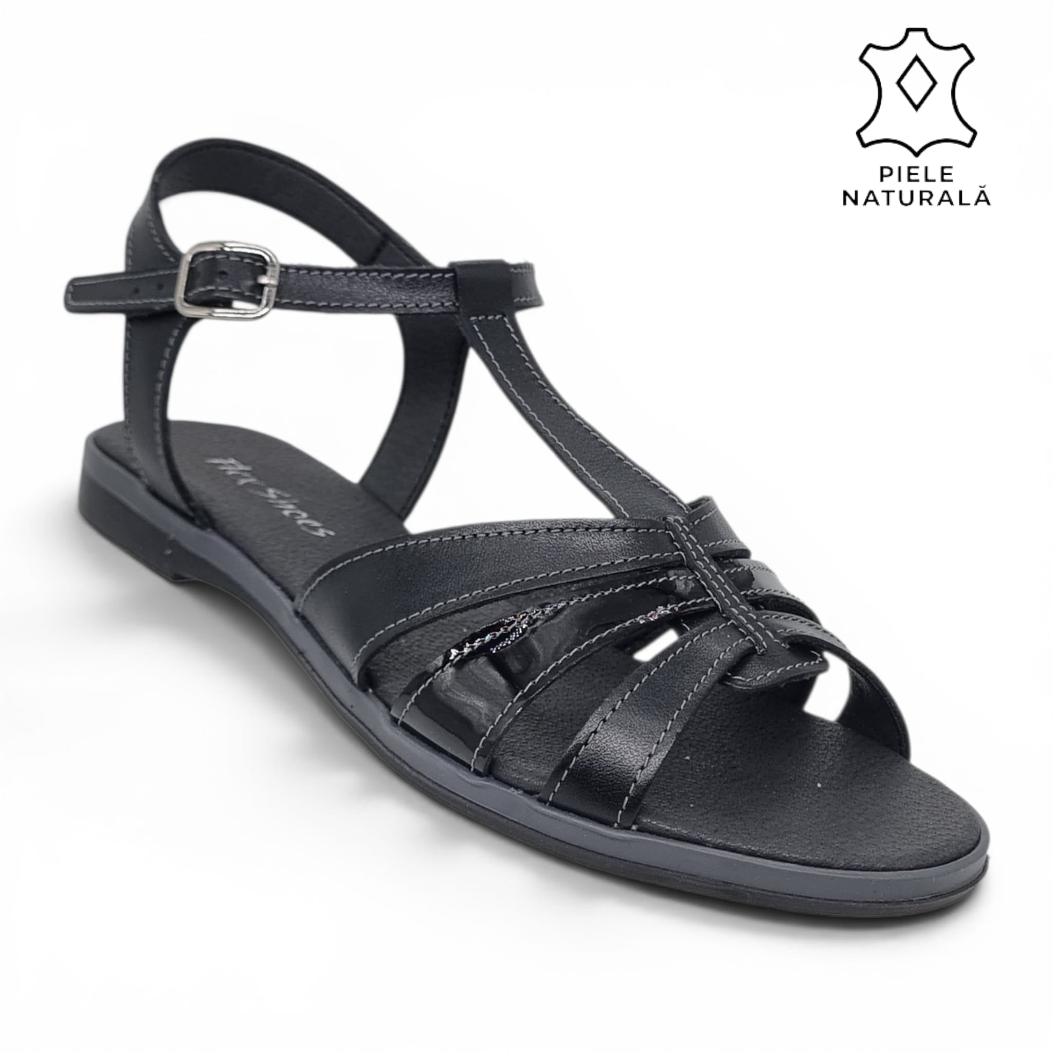 Sandale Damă Casual Confort Din Piele Naturală Neagră 13501