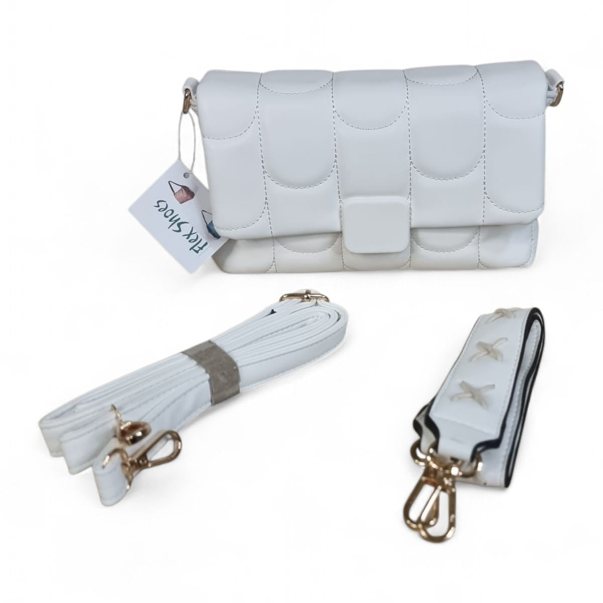 Geanta din piele ecologică albă 56005