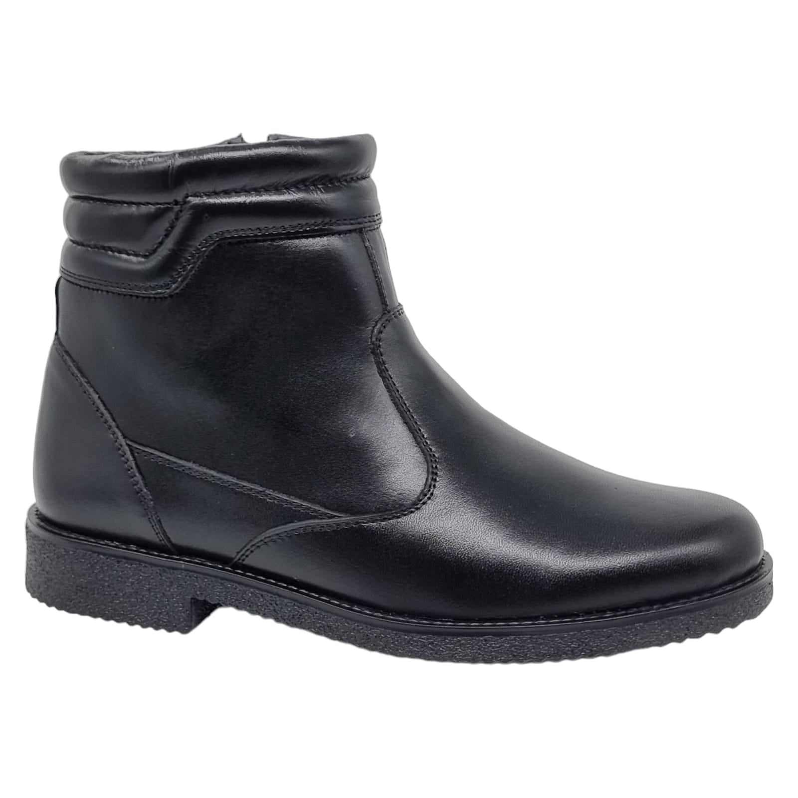 Ghete Bărbați Elegante Din Piele Naturală De Culoare Neagră 50138