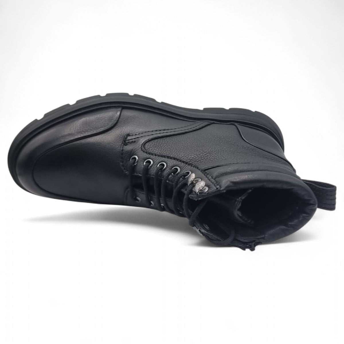 Ghete Bărbați Casual Din Piele Naturală De Culoare Neagra 45125