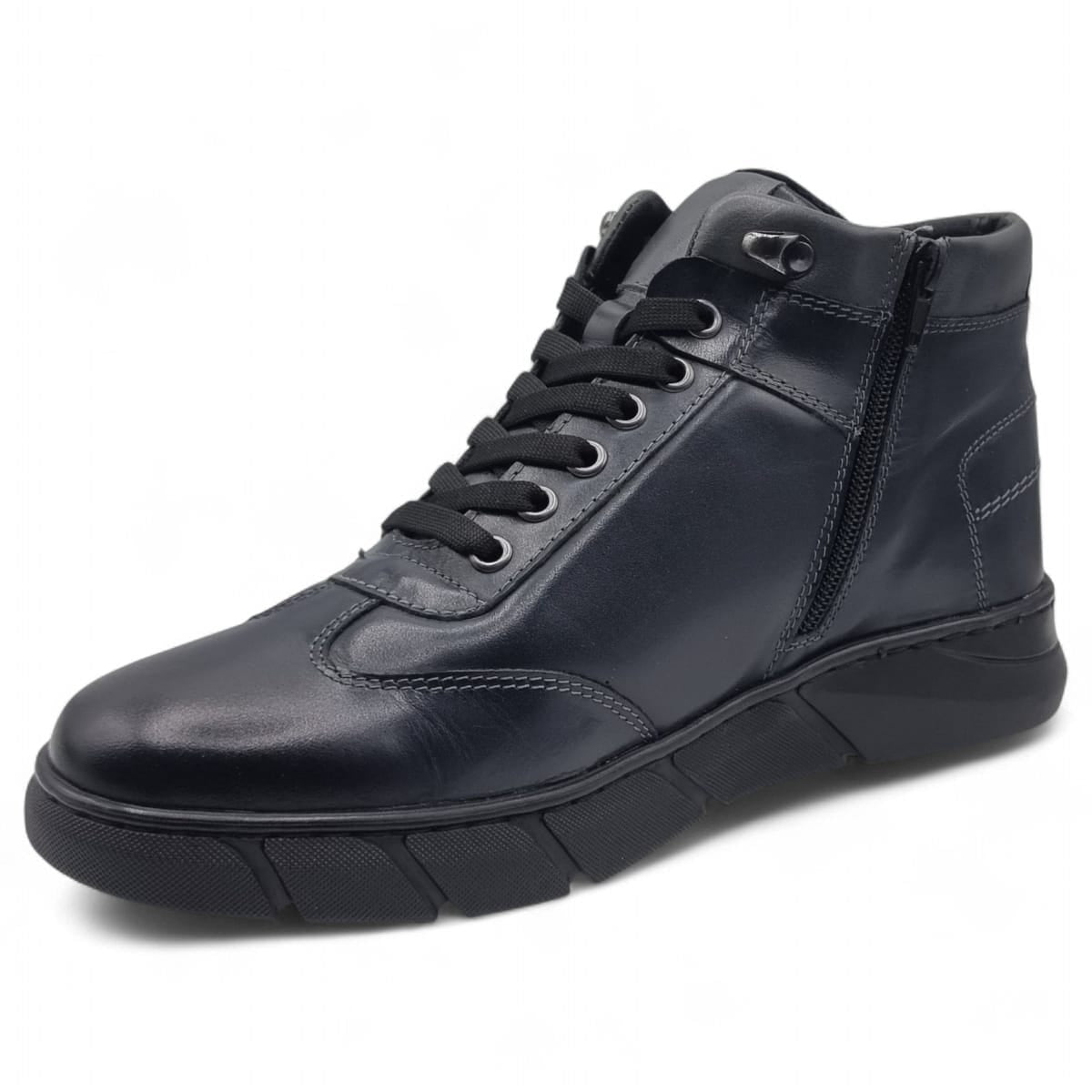 Ghete Bărbați Casual Din Piele Naturală De Culoare Blue 45136