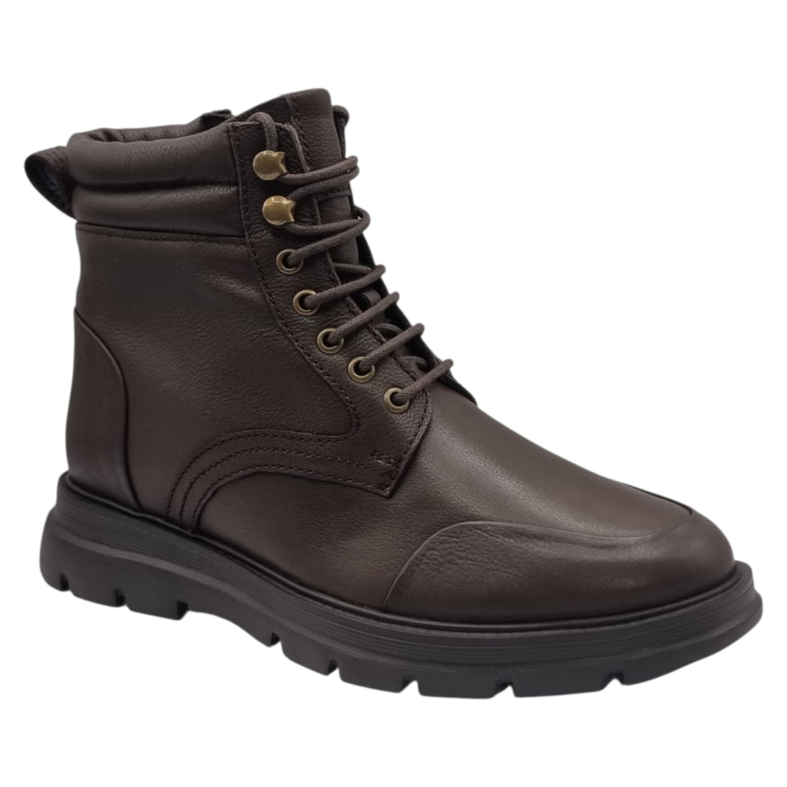 Ghete Bărbați Casual Din Piele Naturală De Culoare Cafe 45129