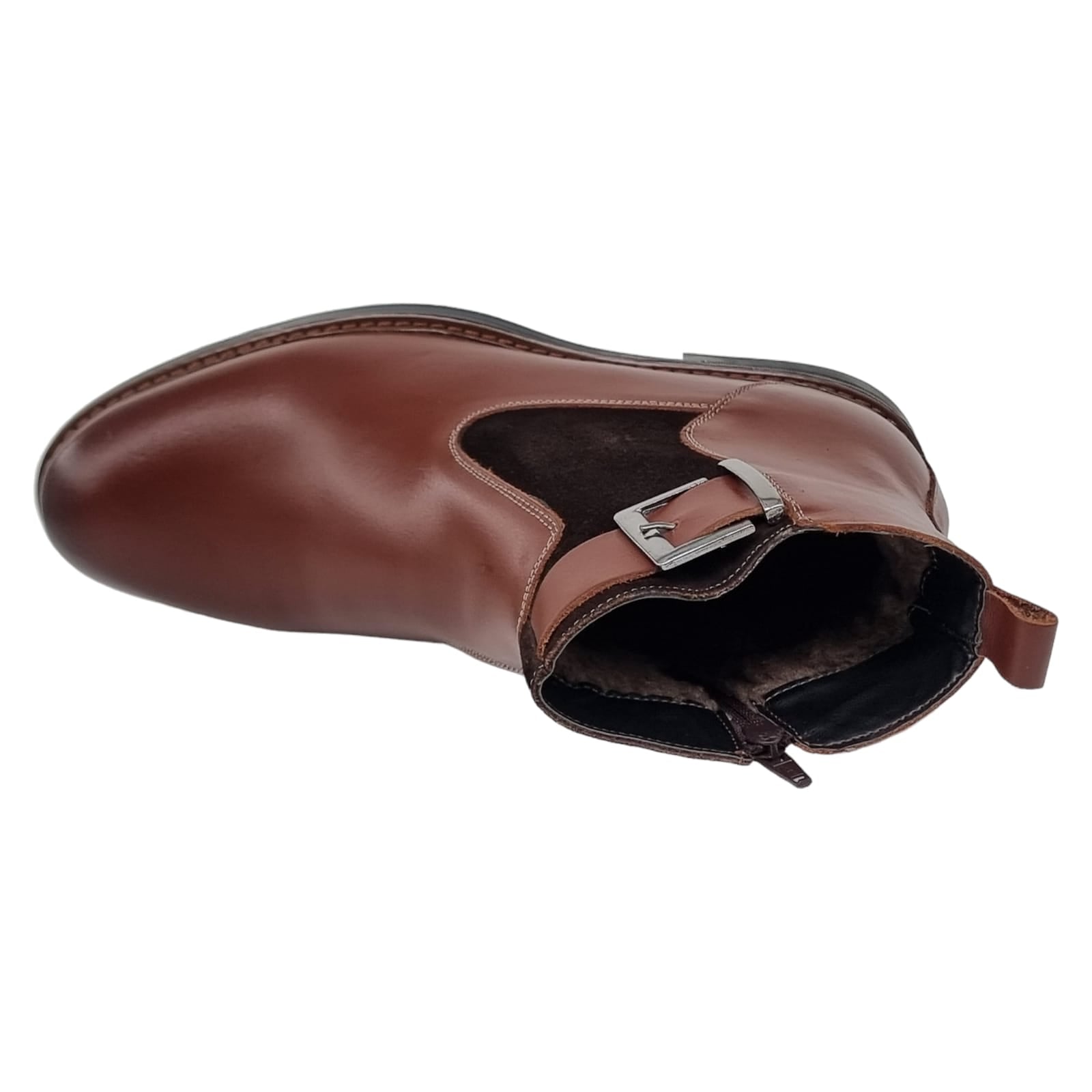 Ghete Bărbați Elegante Din Piele Naturală De Culoare Maro 50119