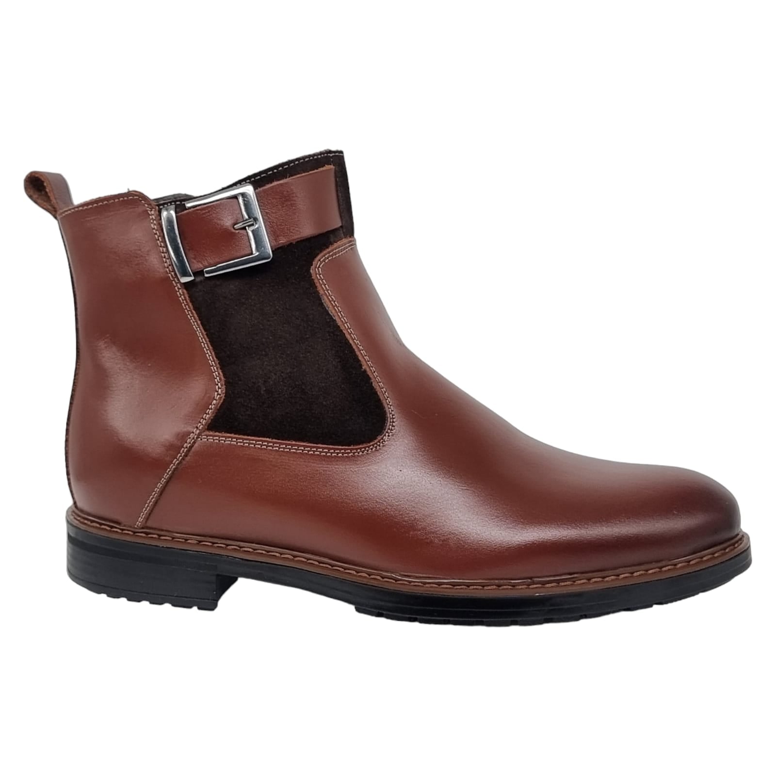 Ghete Bărbați Elegante Din Piele Naturală De Culoare Maro 50119