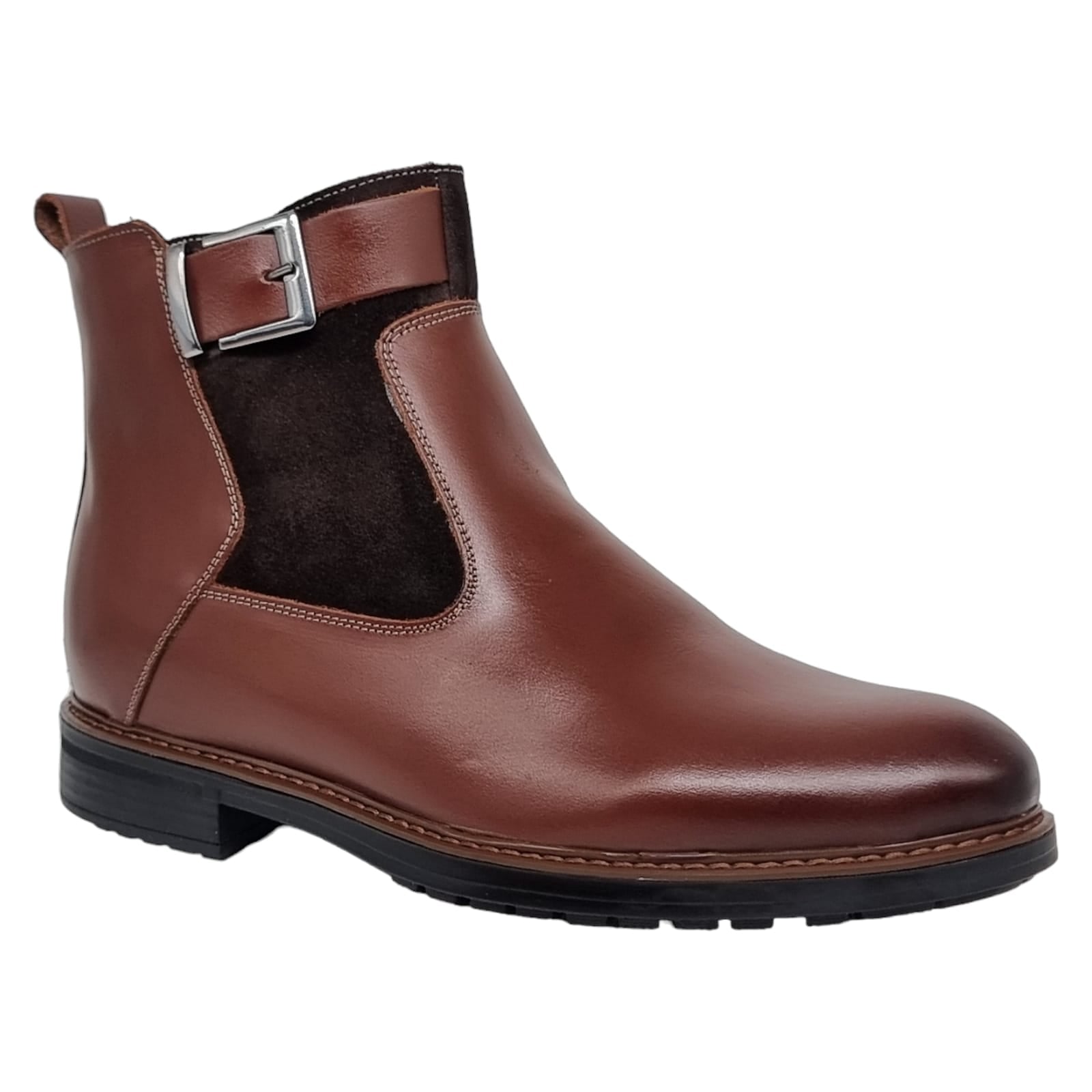 Ghete Bărbați Elegante Din Piele Naturală De Culoare Maro 50119