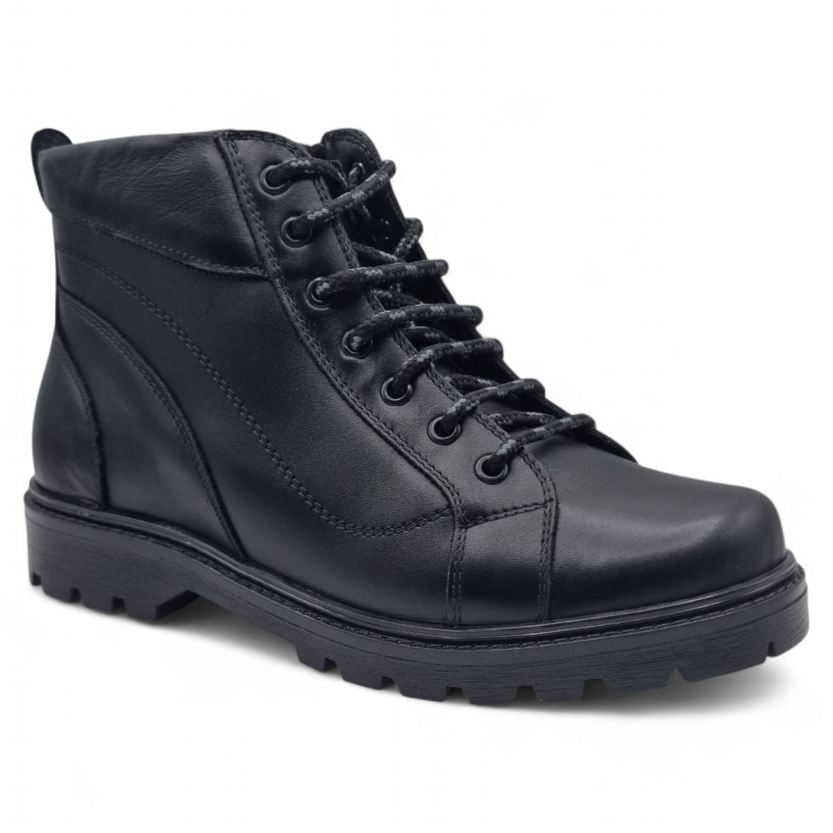 Ghete Bărbați Casual Din Piele Naturală De Culoare Neagră 45135