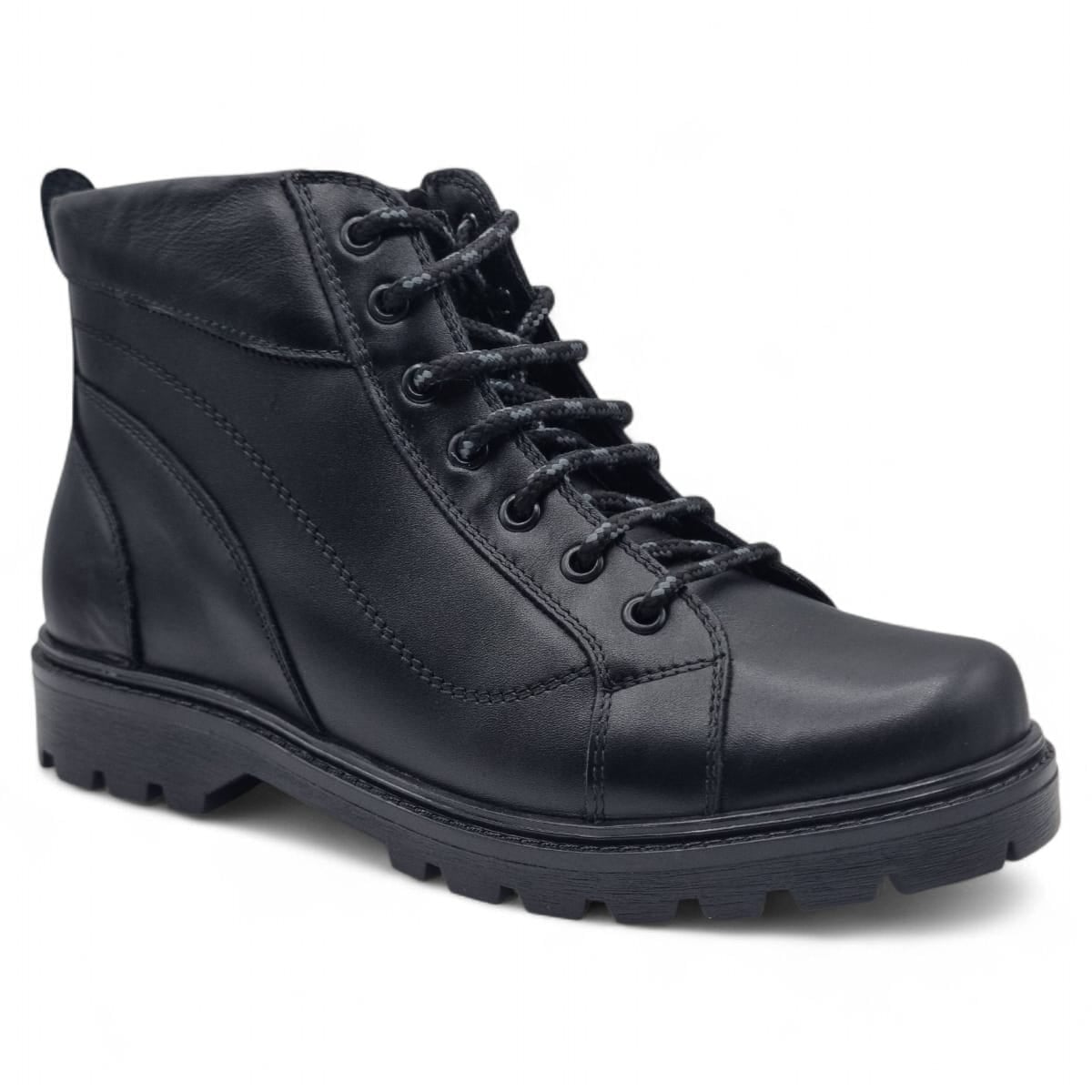 Ghete Bărbați Casual Din Piele Naturală De Culoare Neagră 45135