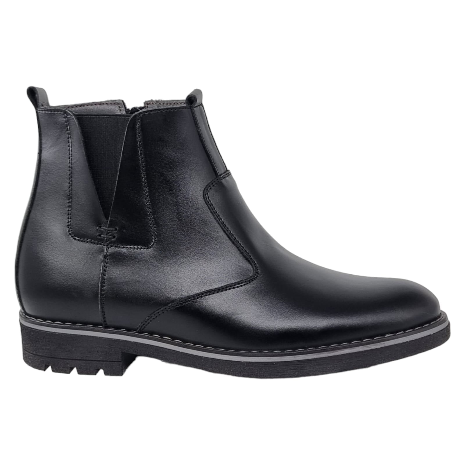 Ghete Bărbați Elegante Din Piele Naturală De Culoare Neagră 50118