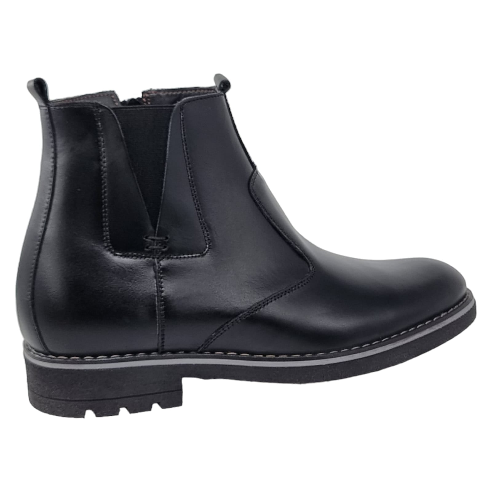 Ghete Bărbați Elegante Din Piele Naturală De Culoare Neagră 50118