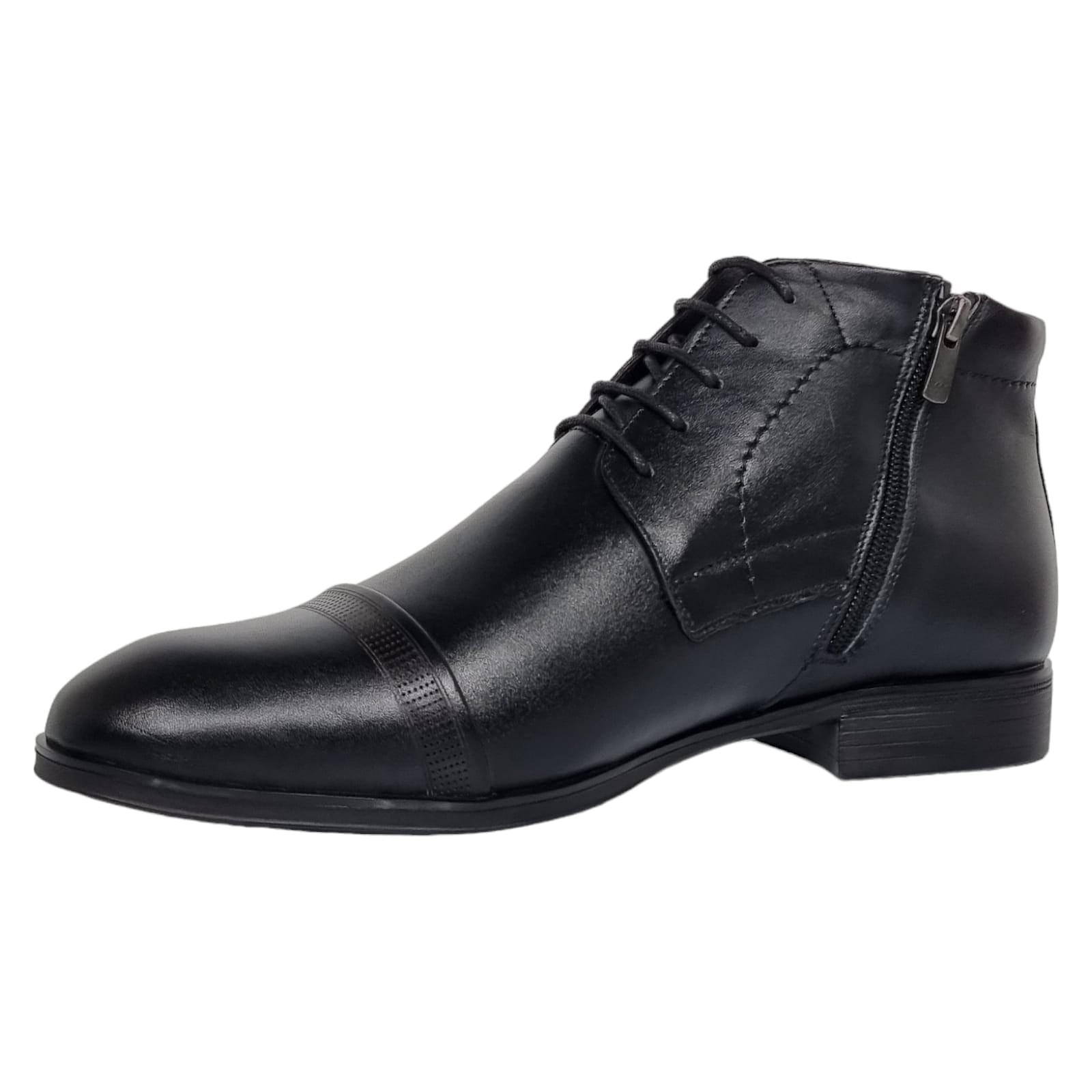 Ghete Bărbați Elegante Din Piele Naturală De Culoare Neagră 50126