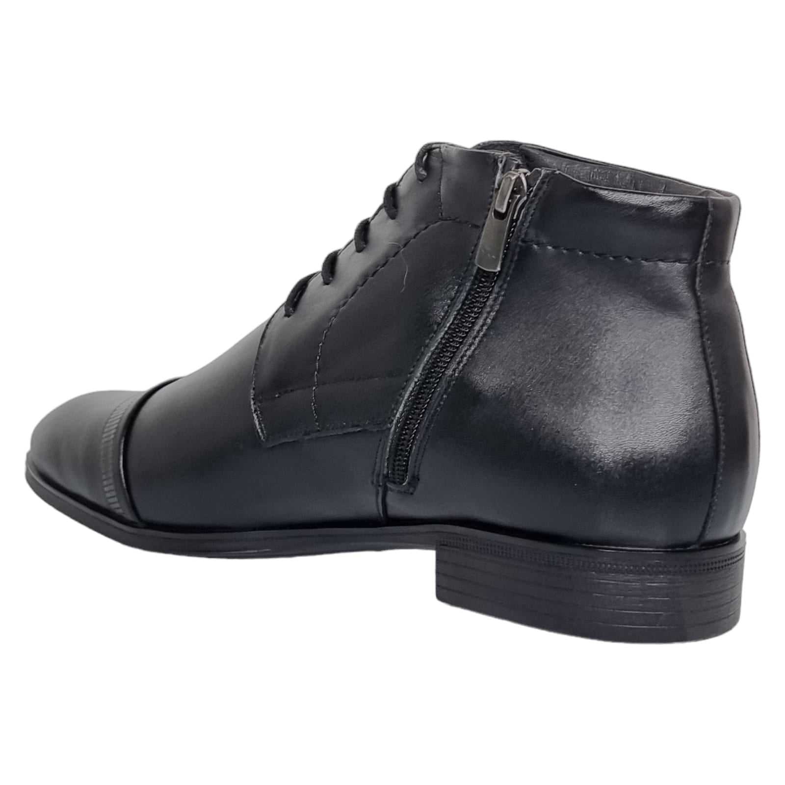 Ghete Bărbați Elegante Din Piele Naturală De Culoare Neagră 50126