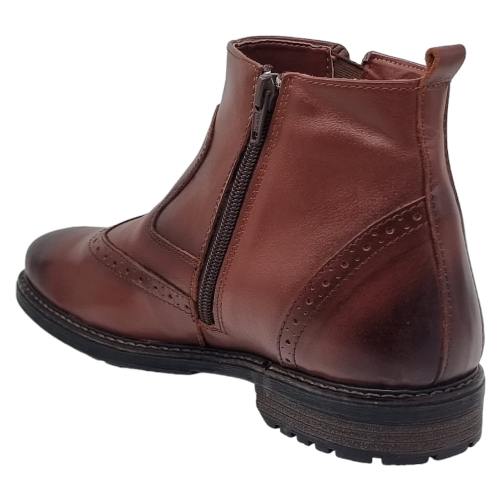 Ghete Bărbați Elegante Din Piele Naturală De Culoare Maro 50127