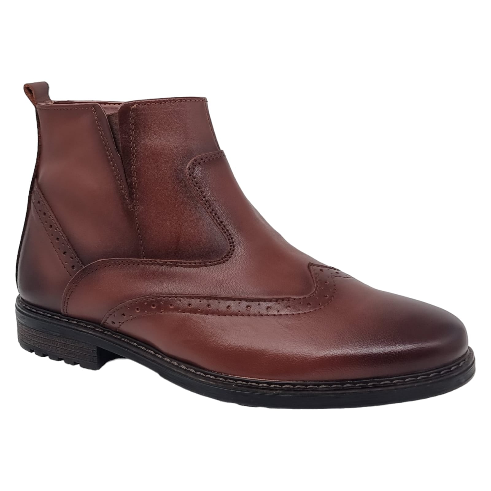 Ghete Bărbați Elegante Din Piele Naturală De Culoare Maro 50127