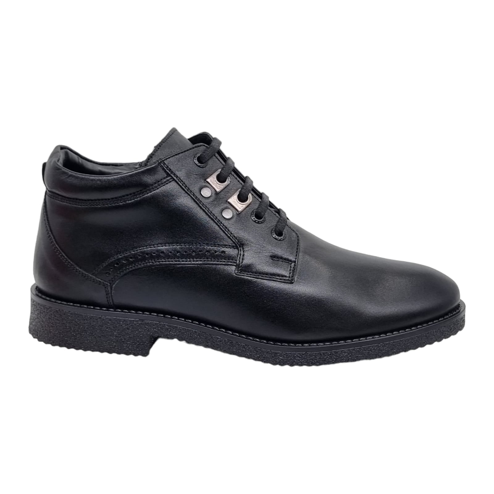 Ghete Bărbați Elegante Din Piele Naturală De Culoare Neagră 50123
