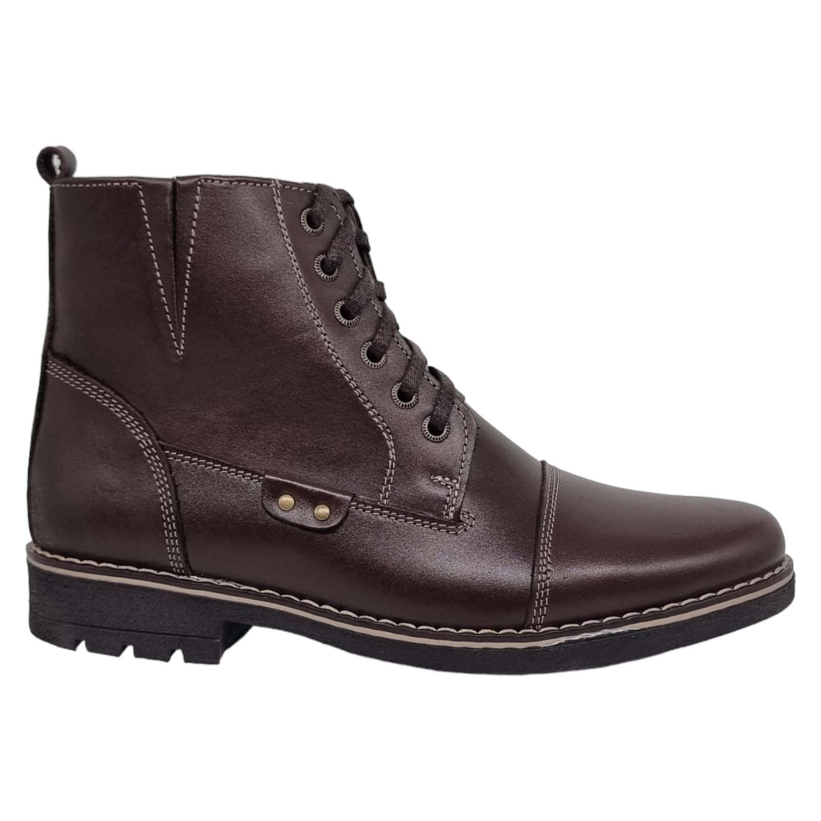 Ghete Bărbați Elegante Din Piele Naturală De Culoare Maro 50125