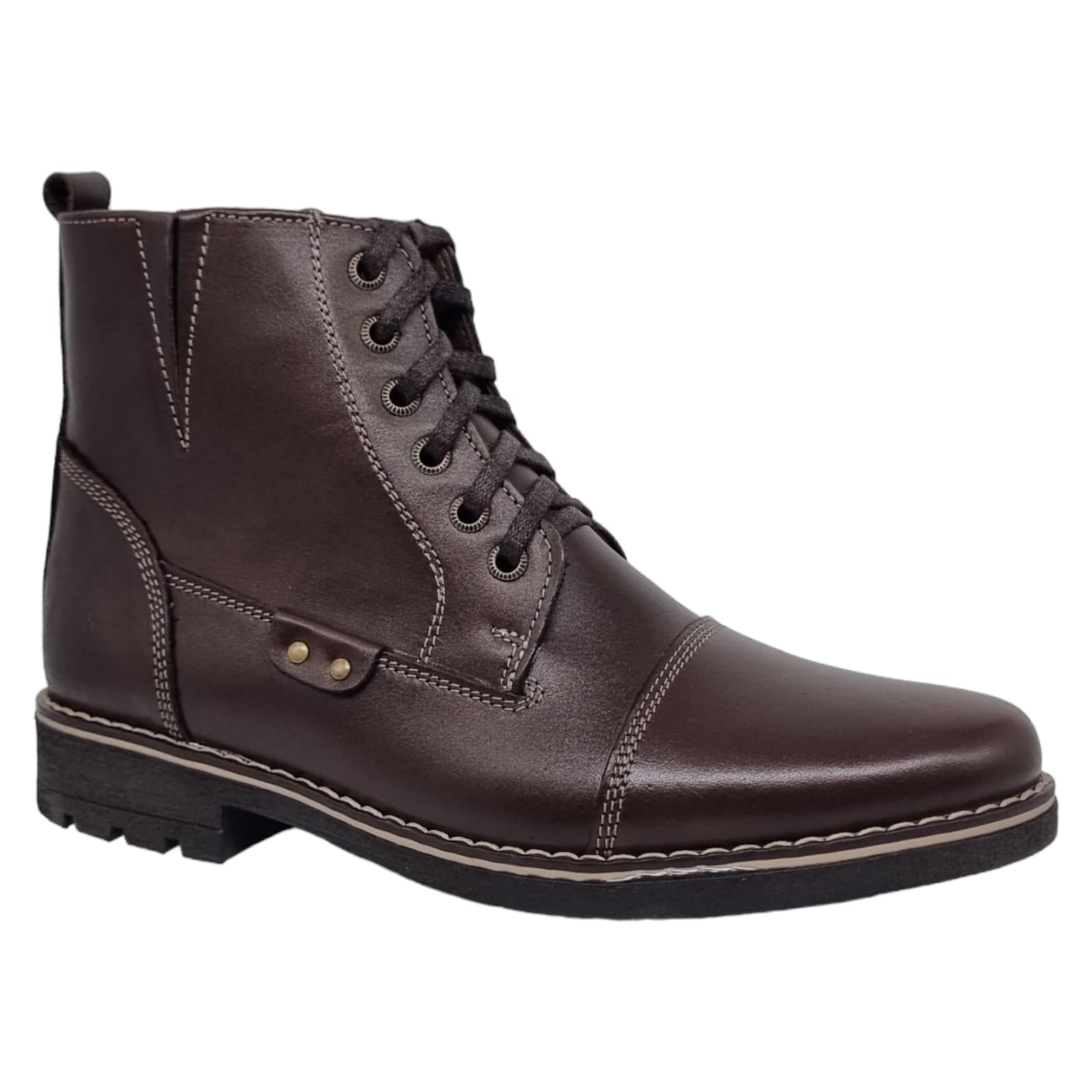 Ghete Bărbați Elegante Din Piele Naturală De Culoare Maro 50125