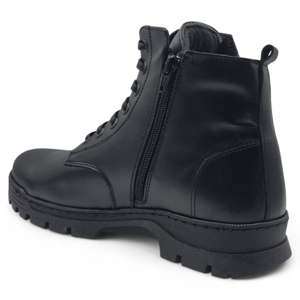 Ghete Bărbați Casual Din Piele Naturală De Culoare Neagra 45127
