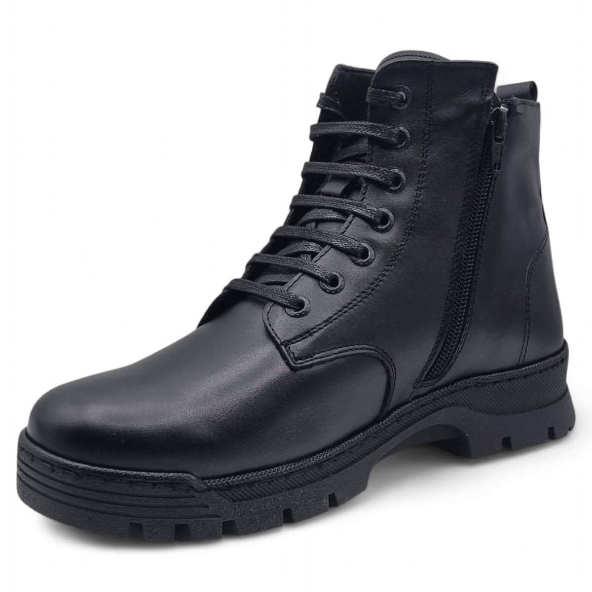 Ghete Bărbați Casual Din Piele Naturală De Culoare Neagra 45127