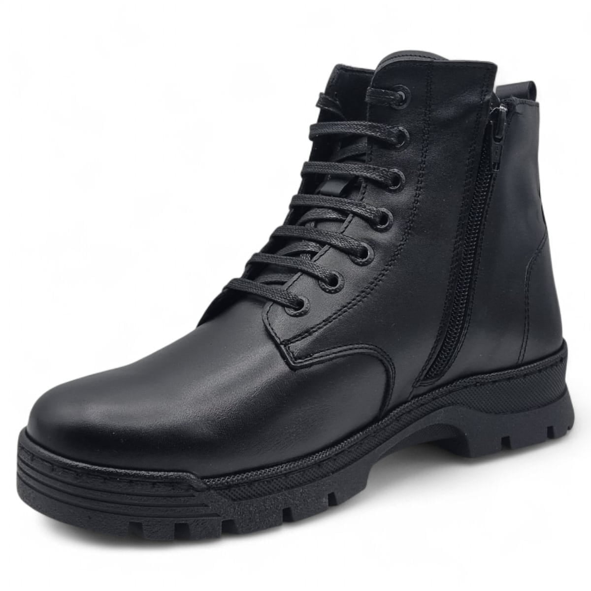 Ghete Bărbați Casual Din Piele Naturală De Culoare Neagra 45127