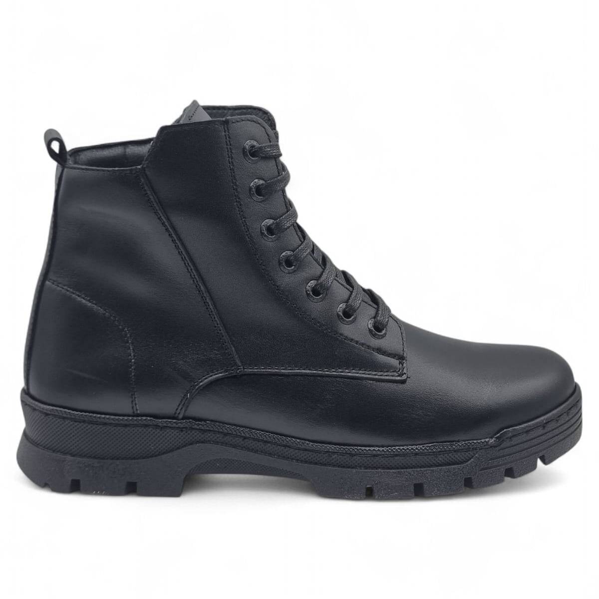 Ghete Bărbați Casual Din Piele Naturală De Culoare Neagra 45127