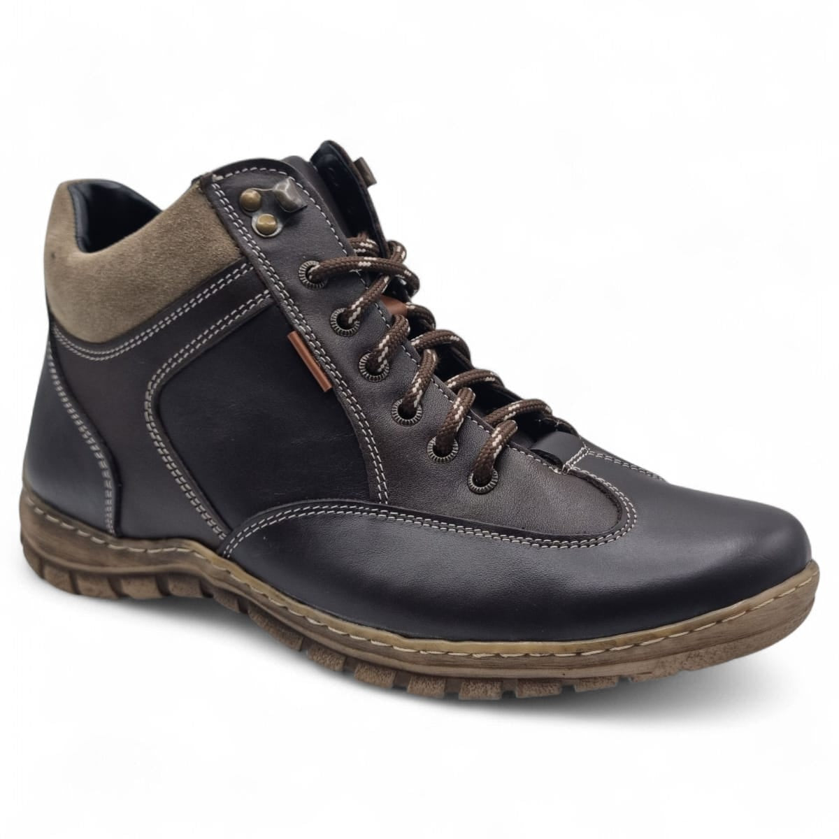 Ghete Bărbați Casual Din Piele Naturală De Culoare Maro 45132
