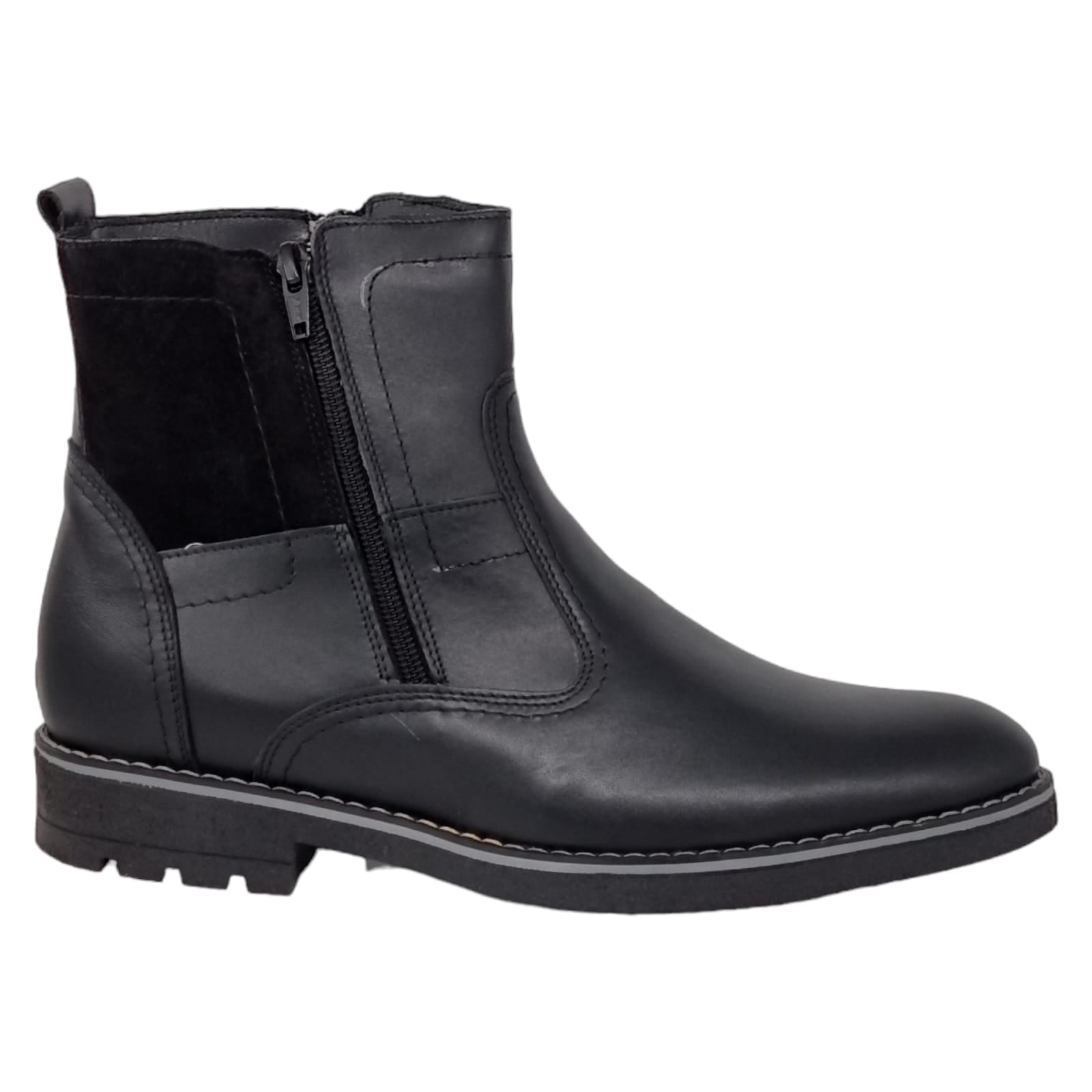 Ghete Bărbați Elegante Din Piele Naturală De Culoare Neagră 50120