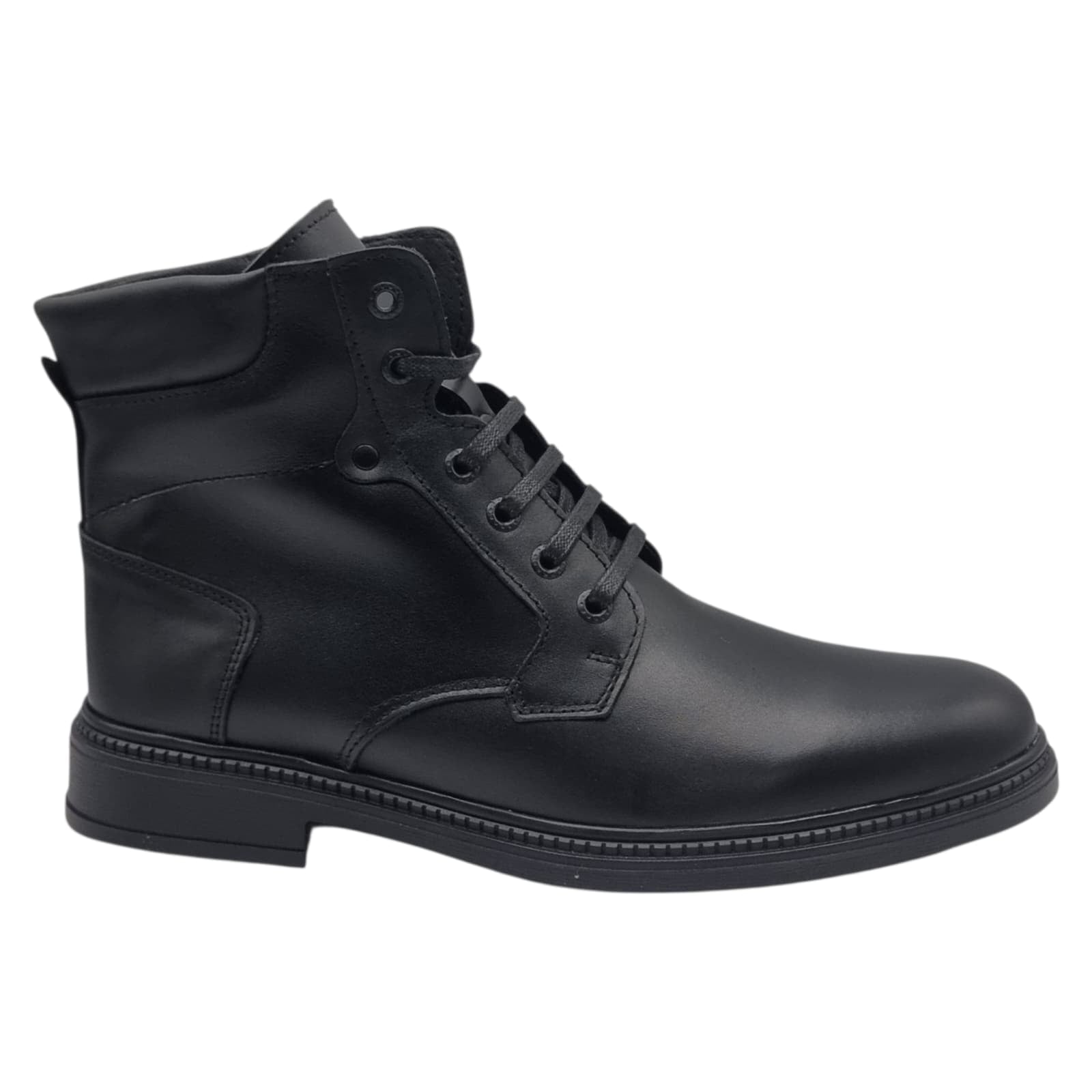 Ghete Bărbați Casual Din Piele Naturală De Culoare Negru 45130