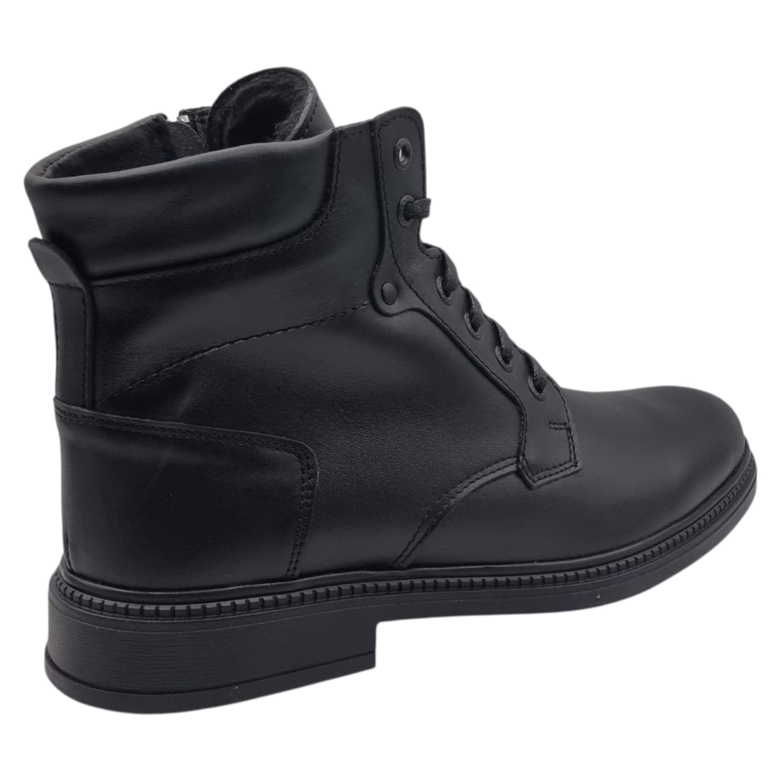 Ghete Bărbați Casual Din Piele Naturală De Culoare Negru 45130