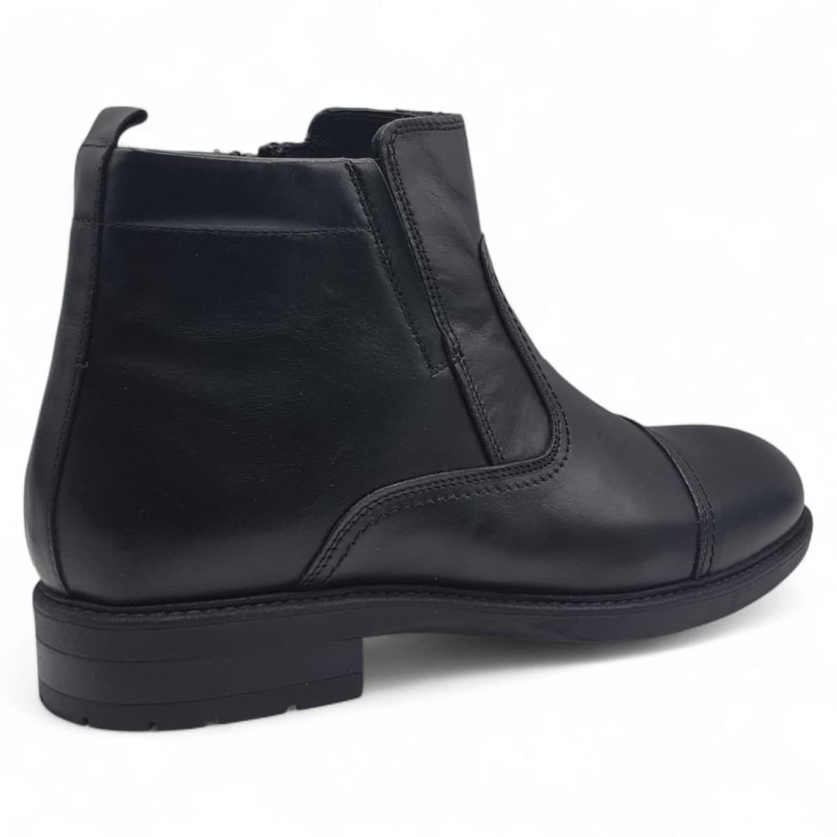 Ghete Bărbați Elegante Din Piele Naturală Culoare Neagră 50130