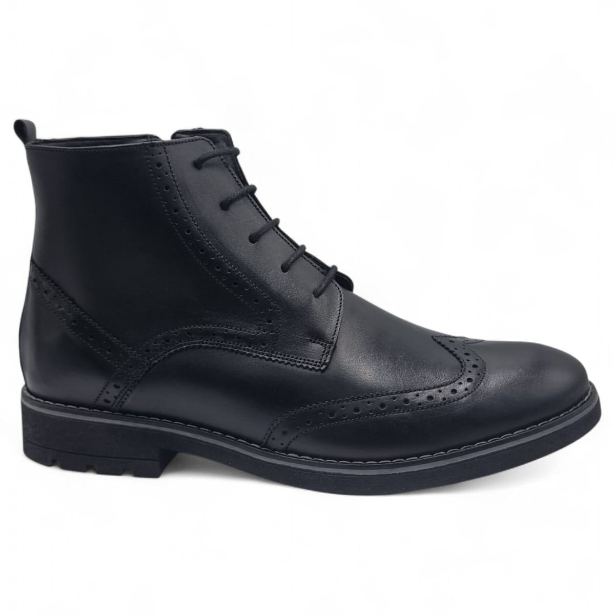 Ghete Bărbați Elegante Din Piele Naturală De Culoare Neagra 50133