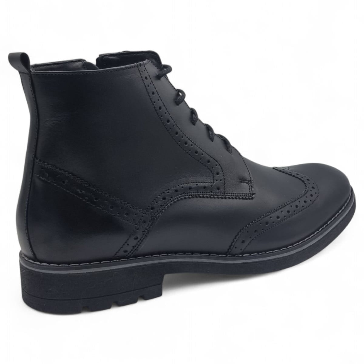 Ghete Bărbați Elegante Din Piele Naturală De Culoare Neagra 50133