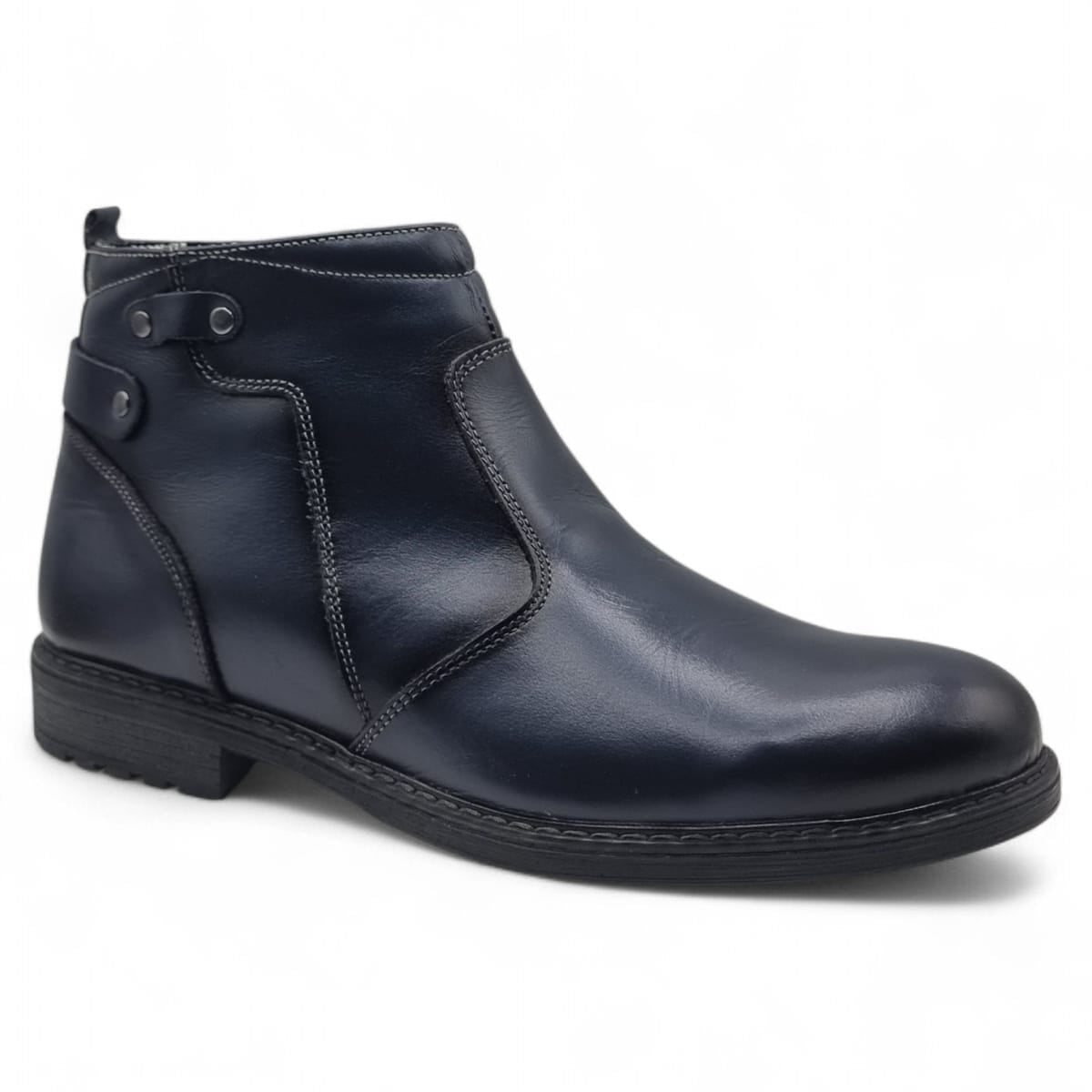 Ghete Bărbați Elegante Din Piele Naturală De Culoare Blue 50134
