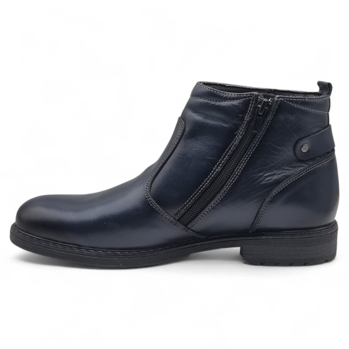 Ghete Bărbați Elegante Din Piele Naturală De Culoare Blue 50134