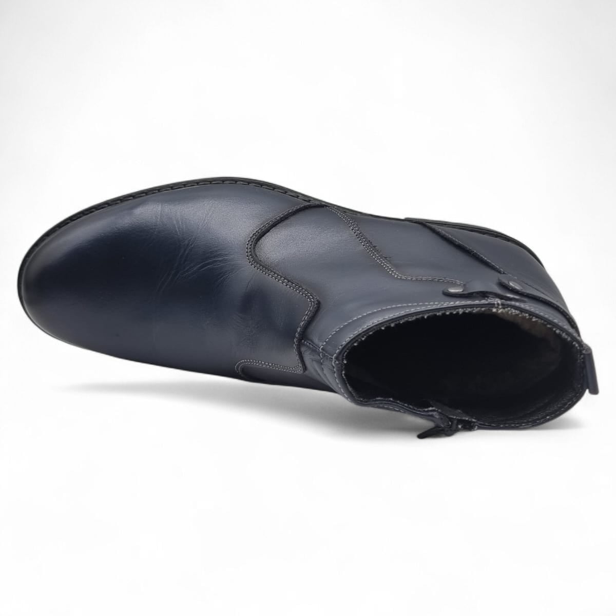 Ghete Bărbați Elegante Din Piele Naturală De Culoare Blue 50134