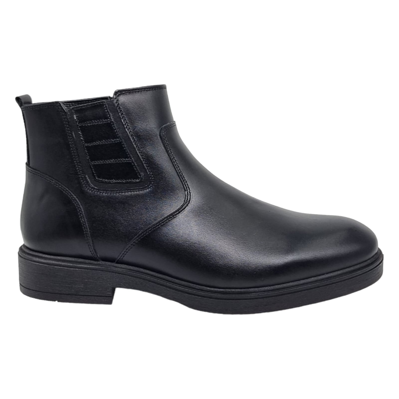 Ghete Bărbați Elegante Din Piele Naturală De Culoare Neagră 50128
