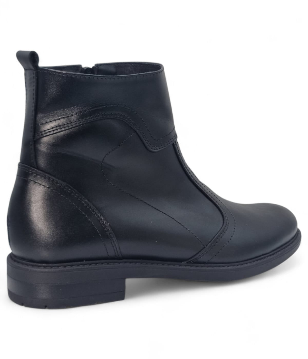 Ghete Bărbați Elegante Din Piele Naturală De Culoare Neagră 50139