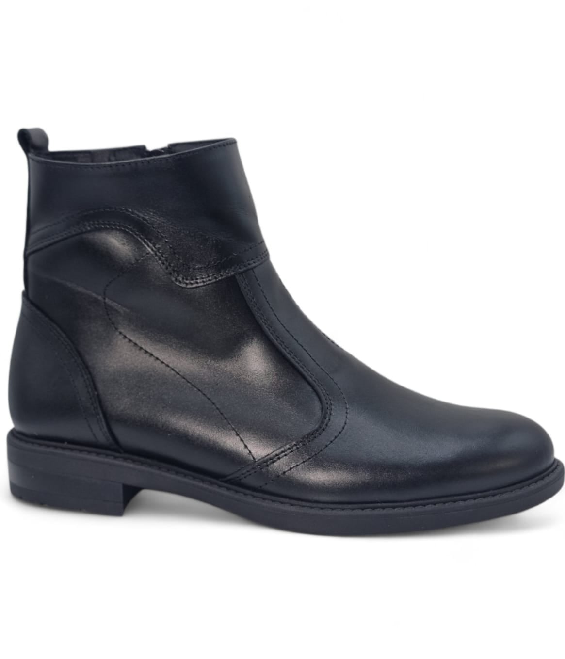 Ghete Bărbați Elegante Din Piele Naturală De Culoare Neagră 50139