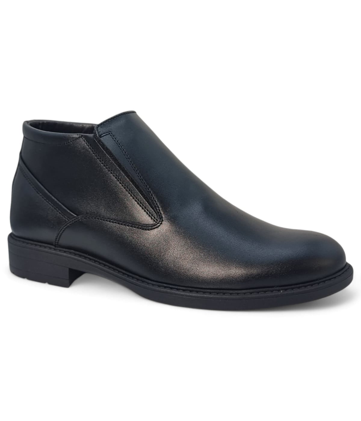 Ghete Bărbați Elegante Din Piele Naturală De Culoare Neagră 50140