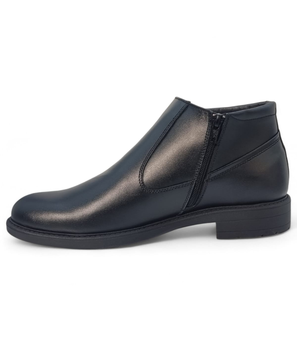 Ghete Bărbați Elegante Din Piele Naturală De Culoare Neagră 50140